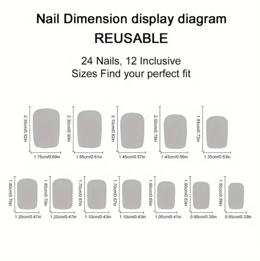 24 Pieces Fake Press On Nails